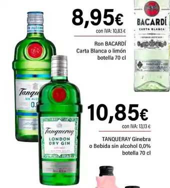 Cash Ifa TANQUERAY Ginebra o Bebida sin alcohol 0,0% oferta