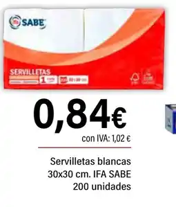 Cash Ifa IFA SABE Servilletas blancas oferta