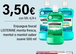 Cash Ifa LISTERINE Enjuague bucal menta fresca, mentol o mentol sabor oferta