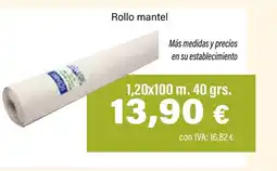 Cash Ifa Rollo mantel oferta