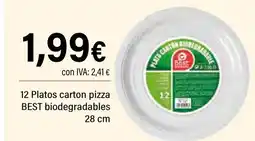 Cash Ifa 12 Platos carton pizza biodegradables oferta