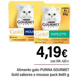 Cash Ifa PURINA GOURMET Alimento gato Gold sabores o mousse oferta