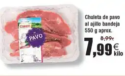 FROIZ Chuleta de pavo al ajillo bandeja oferta