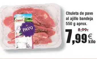 FROIZ Chuleta de pavo al ajillo bandeja oferta