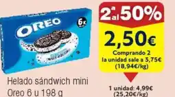 FROIZ OREO Helado sándwich mini oferta