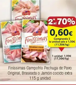 FROIZ Finíssimas Campofrío Pechuga de Pavo Original, Braseada o Jamón cocido extra oferta