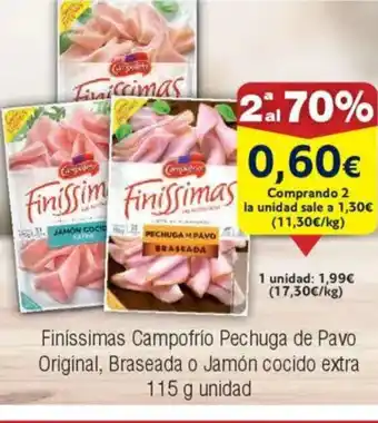 FROIZ Finíssimas Campofrío Pechuga de Pavo Original, Braseada o Jamón cocido extra oferta