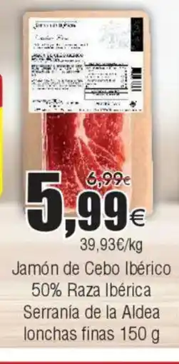 FROIZ Jamón de Cebo Ibérico 50% Raza Ibérica Serranía de la Aldea lonchas finas oferta