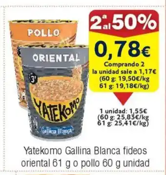 FROIZ Yatekomo Gallina Blanca fideos oriental oferta