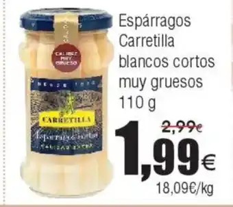 FROIZ Espárragos Carretilla blancos cortos muy gruesos oferta