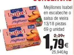 FROIZ Mejillones Isabel en escabeche o salsa de vieira 13/18 piezas oferta