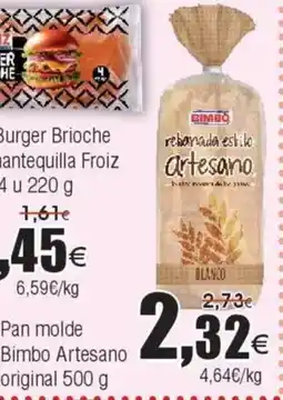 FROIZ Pan molde Bimbo Artesano original oferta