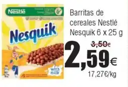 FROIZ NESQUIK Barritas de cereales Nestlé oferta