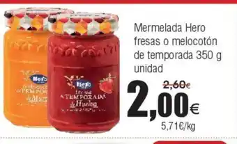 FROIZ Mermelada Hero fresas o melocotón de temporada oferta