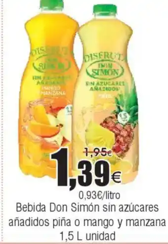 FROIZ Bebida Don Simón sin azúcares añadidos piña o mango y manzana oferta