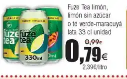 FROIZ FUZE TEA limón, limón sin azúcar o té verde-maracuyá lata oferta