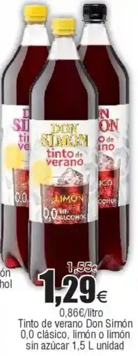 FROIZ DOn SIMON Tinto de verano 0,0 clásico, limón o limon sin azúcar oferta