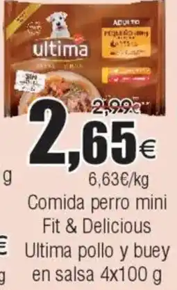 FROIZ ULTIMA Comida perro mini Fit & Delicious Fit & Delicious  pollo y buey oferta
