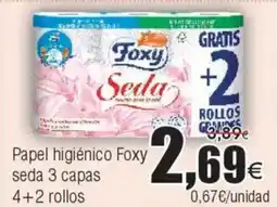 FROIZ FOXY Papel higiénico seda 3 capas 4+2 rollos oferta