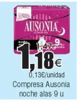 FROIZ AUSONIA Compresa noche alas 9 u oferta