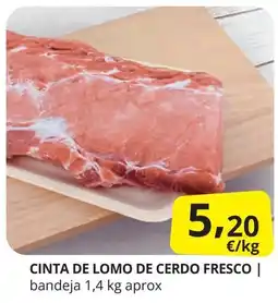 Supermercados MAS Cinta de lomo de cerdo fresco oferta