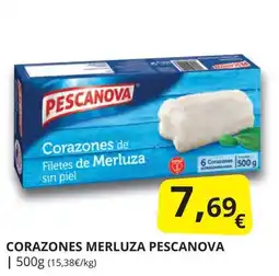 Supermercados MAS PESCANOVA Corazones merluza oferta