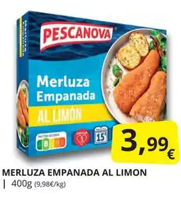 Supermercados MAS PESCANOVA Merluza empanada al limon oferta