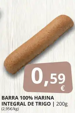 Supermercados MAS Barra 100% harina integral de trigo oferta