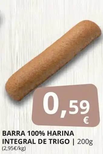 Supermercados MAS Barra 100% harina integral de trigo oferta