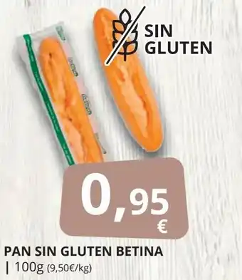 Supermercados MAS Pan sin gluten betina oferta