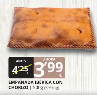 Supermercados MAS Empanada ibérica con chorizo oferta