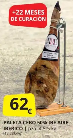 Supermercados MAS Paleta cebo 50% ibe aire iberico oferta