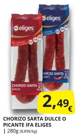 Supermercados MAS Chorizo sarta dulce o picante ifa eliges oferta