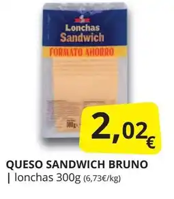 Supermercados MAS Queso sandwich bruno oferta
