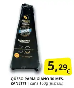 Supermercados MAS Queso parmigiano 30 mes. zanetti oferta