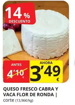 Supermercados MAS Queso fresco cabra y vaca flor de ronda oferta