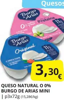 Supermercados MAS BURGO DE ARIAS Queso natural o 0% mini oferta