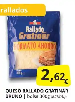 Supermercados MAS Queso rallado gratinar bruno oferta