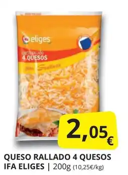 Supermercados MAS IFA ELIGES Queso rallado 4 quesos oferta