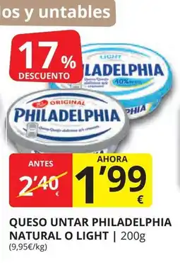 Supermercados MAS PHILADELPHIA PHIA Queso untar  natural o light oferta