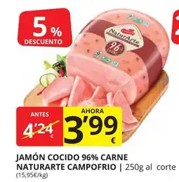 Supermercados MAS CAMPOFRIO Jamón cocido 96% carne naturarte oferta
