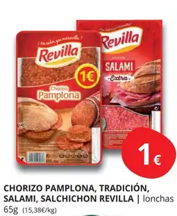 Supermercados MAS REVILLA Chorizo pamplona, tradición, salami, salchichon oferta