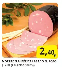 Supermercados MAS EL POZO Mortadela ibérica legado oferta