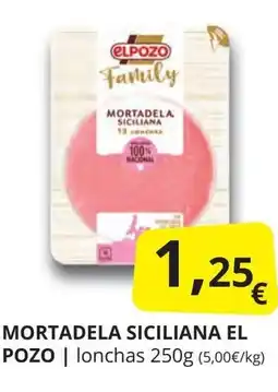 Supermercados MAS EL POZO Mortadela siciliana oferta