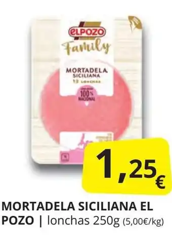 Supermercados MAS EL POZO Mortadela siciliana oferta
