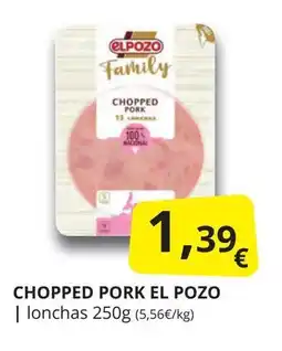 Supermercados MAS EL POZO Chopped pork oferta