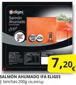 Supermercados MAS IFA ELIGES Salmón ahumado oferta