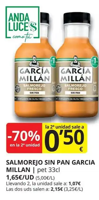Supermercados MAS GARCIA MILLAN Salmorejo sin pan oferta