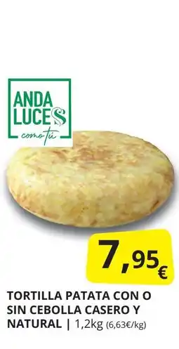 Supermercados MAS Tortilla patata con o sin cebolla casero y natural oferta