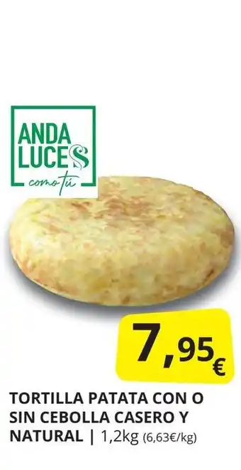 Supermercados MAS Tortilla patata con o sin cebolla casero y natural oferta